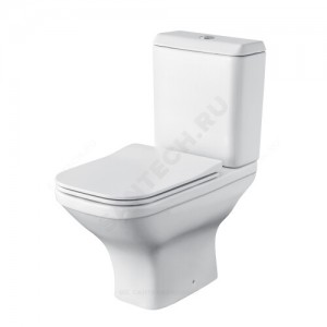 Унитаз-компакт Лайн rimless белый нижний подвод горизонт/выпуск 2/реж дюропласт Soft close Santek 1.WH50.1.573