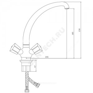Смеситель для кухонной мойки серия Город Е-серия двуручный Славен СЛ-ДВ-Е11