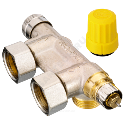 Узел нижнего подключения термостатический VHS для двухтр Ду 15 Ру10 1/2"x3/4"ЕК угловой клипс RTR (RA) Danfoss 013G4741