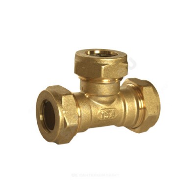 Тройник переходной латунь Ду 32х25х32 обжим для нержавеющих труб STAHLMANN STWL32/25/32BEF