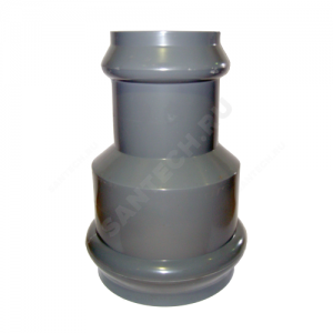 Муфта НПВХ серая SDR26 переходная Дн 160х110 Ру10 раструбная напорная в/к 2181100