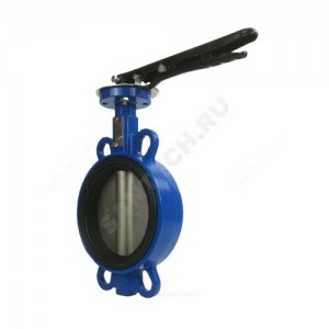 Затвор дисковый поворотный чугун Ду 150 Ру16 межфл с рукояткой диск нерж манжета EPDM EURO Benarmo
