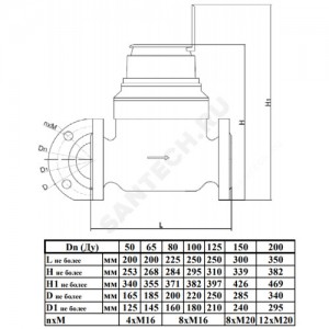 Счётчик х/в турбинный Ду 65 Ру16 40С L=200мм фл IP68 63 м3/ч Пульсар Т Тепловодохран Н00002877
