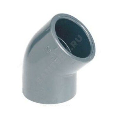 Отвод ПВХ серый под клеевое соед Дн 20х45гр Ру16 напорный EFFAST RDRGYD0200