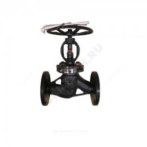 Клапан запорный сталь 15с65нж Ду 100 Ру16 Тмакс=425 оС фл Россия