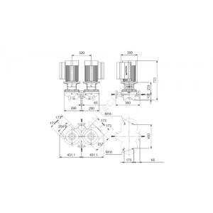 Насос ин-лайн с сухим ротором TPED 65-410/2-S-A-F-A-BAQE PN16 сдвоенный 3х380-500В/50 Гц c датчиком перепада давления Grundfos 99114724