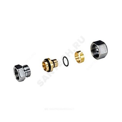 Муфта МП латунь хром Дн 16х2,0х1/2" ВР R187F Giacomini R187FX048