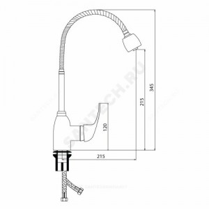 Смеситель для кухонной мойки серия Дача В-серия ручка сбоку одноручный гибкий излив Славен СЛ-ОД-В25