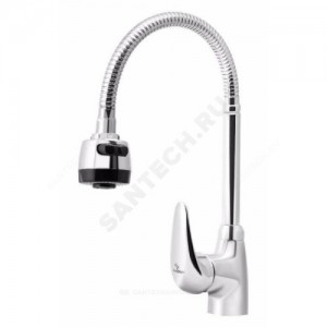 Смеситель для кухонной мойки серия Дача В-серия ручка сбоку одноручный гибкий излив Славен СЛ-ОД-В25