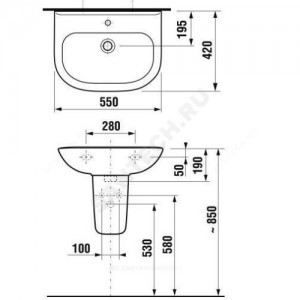 Умывальник подвесной Deep by Jika (Olymp) 55 белый Jika 8.1061.2.000.104.9