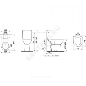 Унитаз без бачка для инвалидов Deep by Jika (Olymp) белый горизонт/выпуск без комплекта Jika 8.2361.6.000.000.1