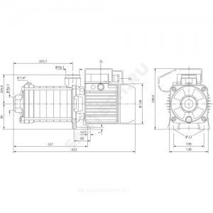 Насос многоступенчатый горизонтальный MHIL 107-E-3-400-50-2 PN10 3х400 В/50 Гц Wilo 4083892