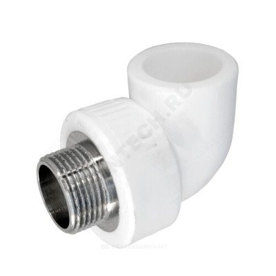 Угольник PP-R комбинированный белый НР Дн 25х3/4" RTP (РосТурПласт) 10802