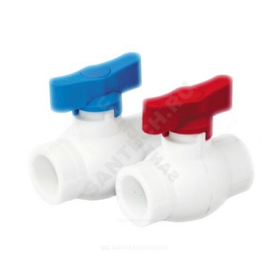 Кран PP-R шаровой син внутренняя пайка Дн 20 бабочка Стандарт RTP (РосТурПласт) 14617