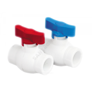 Кран PP-R шаровой син внутренняя пайка Дн 20 бабочка Стандарт RTP (РосТурПласт) 14617