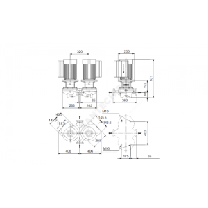 Насос ин-лайн с сухим ротором TPED 65-250/2-A-F-A-BAQE PN16 сдвоенный 3х380-500В/50 Гц Grundfos 99114536