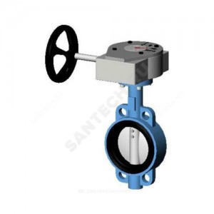 Затвор дисковый поворотный чугун VP4458-08EP Ду 200 Ру25 межфл с редуктором диск чугун манжета EPDM Tecofi VP4458-08EP0200