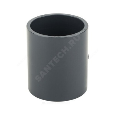 Муфта ПВХ серая под клеевое соед соединительная Дн 50 Ру10 напорная Aquaviva