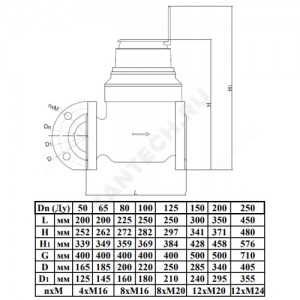 Счётчик х/в турбинный Ду 65 Ру16 40С L=200мм фл 63 м3/ч Пульсар Т Тепловодохран Н00003873