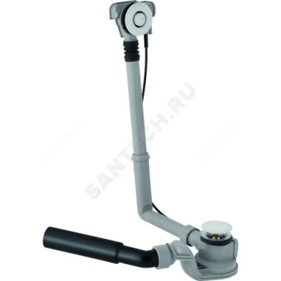 Слив-перелив для ванны плоский полуавтоматический (тросик) с переходной трубкой 45гр. 40/50 с системой нажатия PushControl слив клапан с пробкой Geberit 150.755.21.1