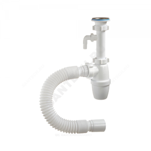 Сифон для умывальника бутылочный 1 1/4"x40 с гофрой 40х40 с отводом (штуцером), с удлиненным патрубком выпуск с нержавеющей решёткой D=63мм Орио А-32078