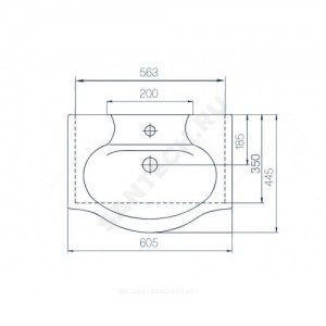 Умывальник мебельный Элегия 60 Rosa (Кировская керамика)