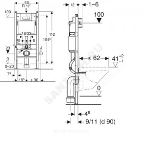 Инсталляция для подвесного унитаза Duofix с кнопкой смыва Delta 21 белая Geberit 458.134.11.1