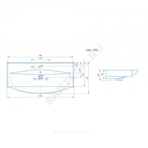 Умывальник мебельный Элвис 105 белый Kirovit (Кировская керамика)