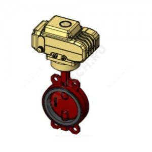 Затвор дисковый поворотный чугун VPI4448R-N04EP Ду 100 Ру16 межфл с эл/приводом 400В диск чугун манжета EPDM Tecofi VPI4448R-N04EP0100