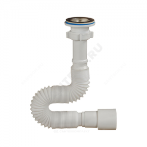 Сифон для умывальника гофрированный 1 1/4"x40/50 L=850мм выпуск с нержавеющей решёткой D=63мм Орио А-3018