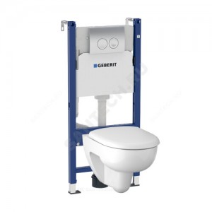 Комплект 4 в 1 Renova унитаз подвесной + инсталляция + кнопка смыва + сиденье микролифт Geberit 500.124.TC.R