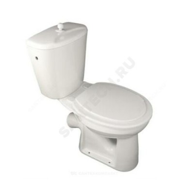 Унитаз-компакт Комфорт эконом белый боковой подвод косой выпуск пластик тарельчатый Лобненский стройфарфор