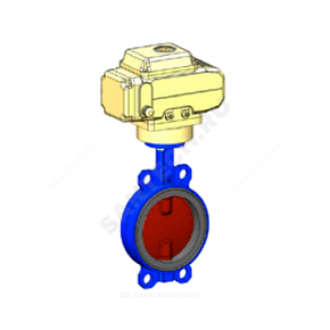 Затвор дисковый поворотный чугун VPI4449-N24EP Ду 125 Ру16 межфл с эл/приводом Nutork 230В диск нерж Tecofi VPI4449-N24EP0125