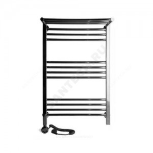 Полотенцесушитель электрический нерж сталь Лесенка с полочкой 500х1000мм 13П ТЭН справа Богема-Люкс Элит-Металл Э-38-09