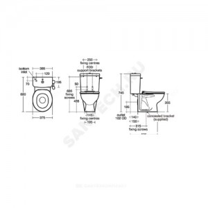 Унитаз без бачка для детей CONTOUR 21 горизонт/выпуск без сиденья Ideal Standard S304701.