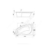 Ванна акриловая Майорка L 150х90 без ножек левосторонняя Santek 1.WH11.1.984