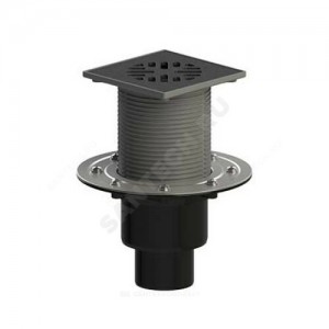 Трап регулируемый с гидрозатвором+механический сухой затвор Дн 50/75/110 с чугунной решёткой 150х150мм вертикальный выпуск Татполимер ТП-310.1P(Hs+Ms)