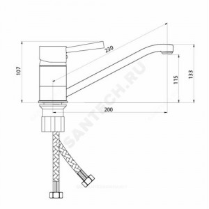 Смеситель для кухонной мойки серия Город Д-серия одноручный Славен СЛ-ОД-Д21