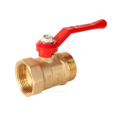 Кран шаровой латунь ПРАКТИК 121 Ду 32 Ру16 ВР/НР рычаг ГАЛЛОП 103276