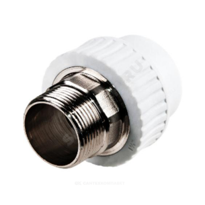 Муфта PP-R комбинированная под ключ белая НР Дн 32х1" RTP (РосТурПласт) 14631