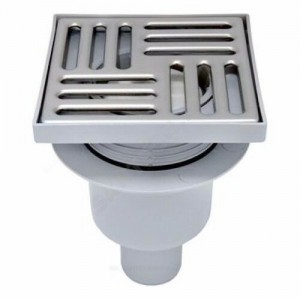 Трап регулируемый с "сухим" затвором Дн 50 с нержавеющей решёткой 150х150мм вертикальный выпуск RTP (РосТурПласт) 11420