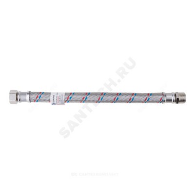 Подводка гибкая для воды нержавеющая оплетка ГИГАНТ 1/2" г-ш L=0,6 м AQUALINE 4941