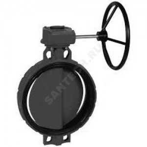 Затвор дисковый поворотный чугун VFY-WG(SYLAX) Ду 125 Ру16 межфл с редуктором диск чугун манжета EPDM эпоксидное покрытие чугунного диска затвора Danfoss 065B8424