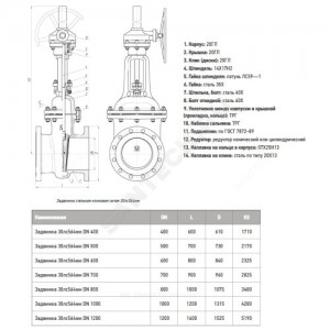 Задвижка клиновая сталь 30лс564нжХЛ Ду 400 Ру25 фл с редуктором МЗТА