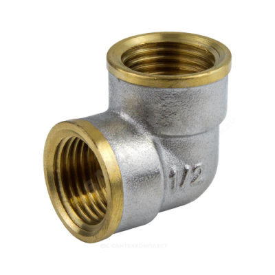 Угольник латунь никель Ду 20 (3/4") ВР/ВР 9001 ГОСТ 32585-2013 Aquasfera 9001-02