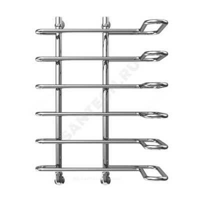 Полотенцесушитель водяной нерж сталь Лесенка Ду 25 (1") НР угловой 200х800х600х400мм 6П нижнее подключение в/к соединитель (1"х3/4") Фараон Элит-Металл В-28-06