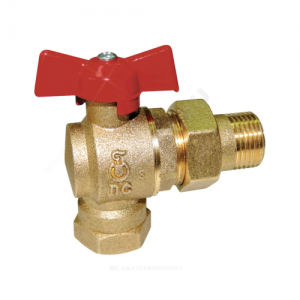 Кран шаровой латунь угловой 11б27п17 Ду 15 Ру16 ВР/"американка" полнопроходной бабочка Цветлит ZW10029