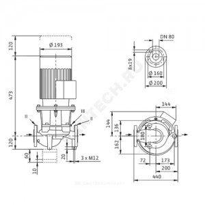 Насос ин-лайн с сухим ротором IL 125/320-18,5/4 PN16 3х400В/50 Гц Wilo 2786194