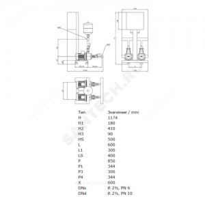 Установка повышения давления COR-2 MHI 802/SKw-EB-R Wilo 2897310