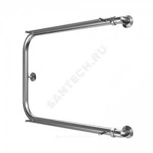 Полотенцесушитель водяной нерж сталь П-образный Ду 25 (1") НР с полочкой 320х400мм боковое подключение в/к Элит-Металл ВЭК-02-01